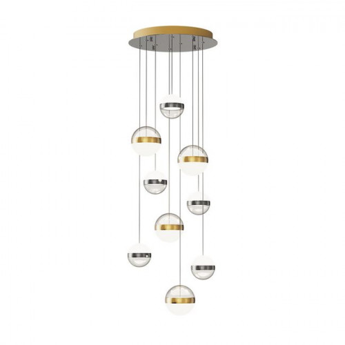 Люстра 5037/84L Odeon Light Никель/античная бронза/прозрачн/молочный