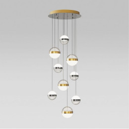 Люстра 5037/84L Odeon Light Никель/античная бронза/прозрачн/молочный