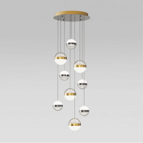 Люстра 5037/84L Odeon Light Никель/античная бронза/прозрачн/молочный