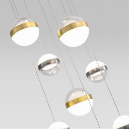 Люстра 5037/84L Odeon Light Никель/античная бронза/прозрачн/молочный