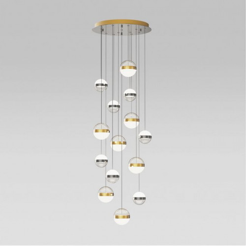 Люстра 5037/132L Odeon Light Никель/прозрачн/молочный