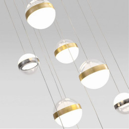 Люстра 5037/132L Odeon Light Никель/прозрачн/молочный