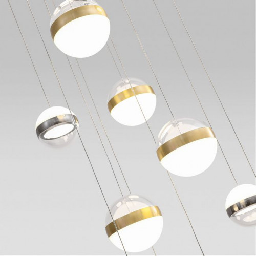 Люстра 5037/132L Odeon Light Никель/прозрачн/молочный