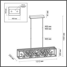 Люстра 5065/65L Odeon Light Матовый черный/золотой