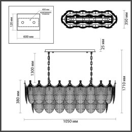 Люстра 5051/14 Odeon Light Золото/прозрачный/белый