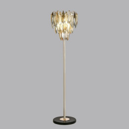 Торшер 5068/4F Odeon Light Золото/дымчатый/янтарный/матовый белый