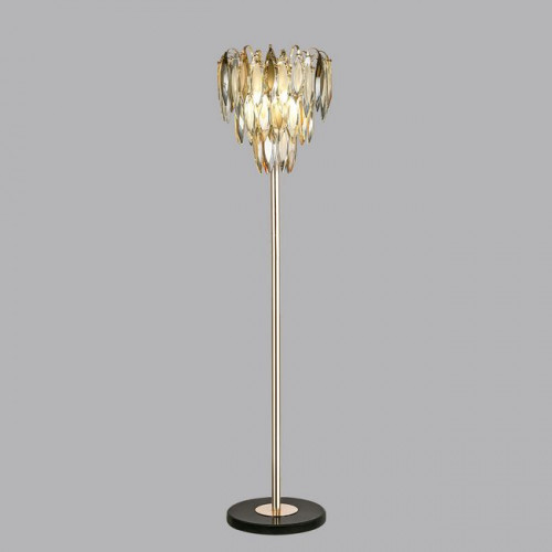Торшер 5068/4F Odeon Light Золото/дымчатый/янтарный/матовый белый