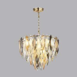 Люстра 5068/9 Odeon Light Золото/дымчатый/янтарный/матовый белый