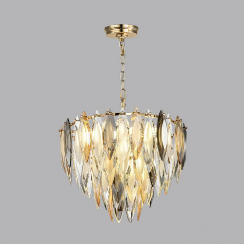 Люстра 5068/9 Odeon Light Золото/дымчатый/янтарный/матовый белый