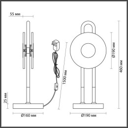 Лампа настольная 5407/12TL Odeon Light Exclusive Черный/золотой