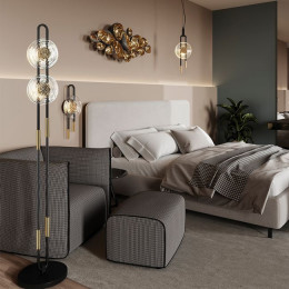 Торшер 5407/23FL Odeon Light Exclusive Черный/золотой