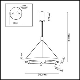 Светильник подвесной 6683/77L Odeon Light Черный брашированный