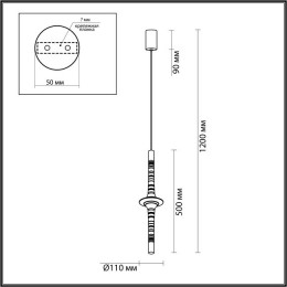 Светильник подвесной 6689/7L Odeon Light Античная бронза/прозрачный