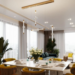 Светильник подвесной 6689/7L Odeon Light Античная бронза/прозрачный