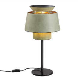 Лампа настольная 4992/1TA Odeon Light Черный/зеленый//золотой/металл/экокожа