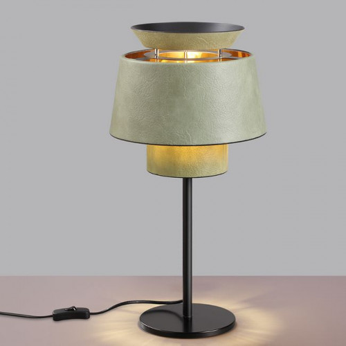 Лампа настольная 4992/1TA Odeon Light Черный/зеленый//золотой/металл/экокожа