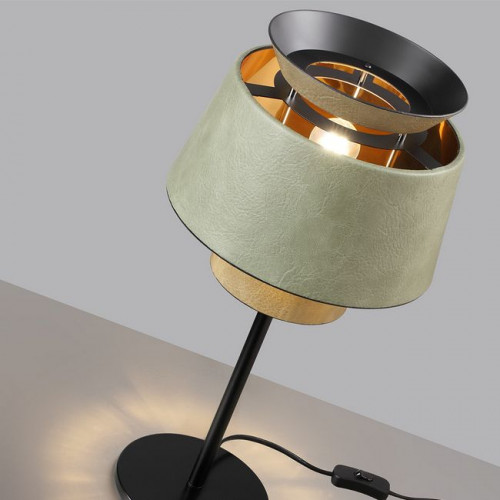 Лампа настольная 4992/1TA Odeon Light Черный/зеленый//золотой/металл/экокожа