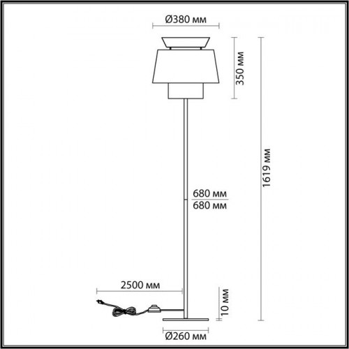 Торшер 4992/1F Odeon Light Черный/бежевый/терракотовый/золотой