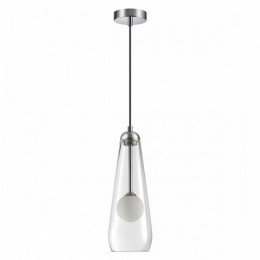 Светильник подвесной 4954/1 Odeon Light Хром/ белый/прозрачный/стекло