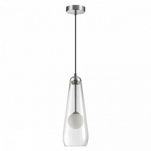 Светильник подвесной 4954/1 Odeon Light Хром/ белый/прозрачный/стекло