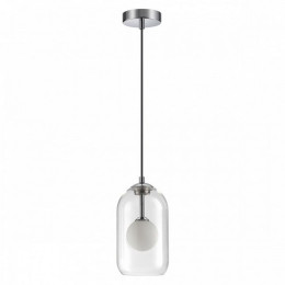 Светильник подвесной 4953/1 Odeon Light Хром/ белый/прозрачный/стекло