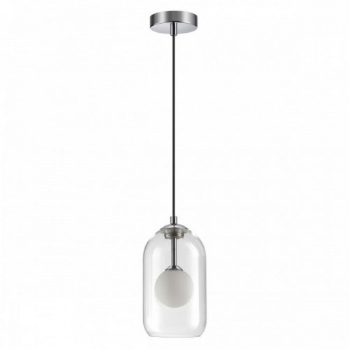 Светильник подвесной 4953/1 Odeon Light Хром/ белый/прозрачный/стекло