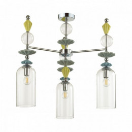 Люстра 4893/3C Odeon Light Exclusive Хром/раноцветн./керамика/стекло