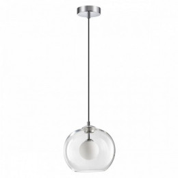 Светильник подвесной 4955/1 Odeon Light Хром/ белый/прозрачный/стекло