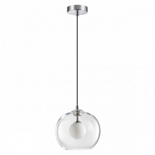 Светильник подвесной 4955/1 Odeon Light Хром/ белый/прозрачный/стекло