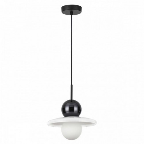 Светильник подвесной 5014/1D Odeon Light Черный/белый/белый матовый металл/стекло
