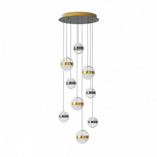 Люстра 5037/84L Odeon Light Никель/античная бронза/прозрачн/молочный