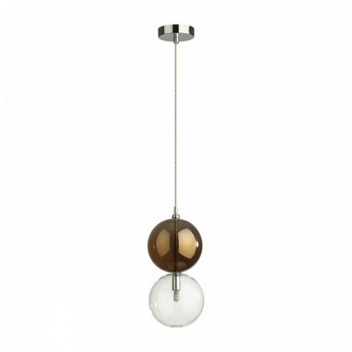 Светильник подвесной 4980/1B Odeon Light Хром/коричневый/стекло
