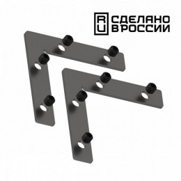 135134 NT21 059 черный Соединитель угловой плоский для арт 135129-135130 (2 шт. в комплекте) FLUM