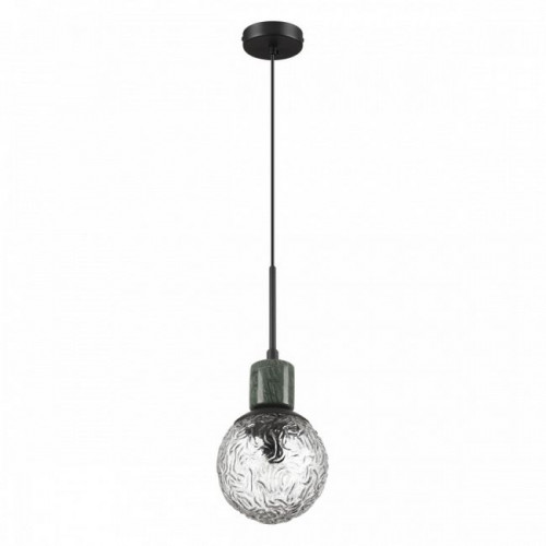 Светильник подвесной 5026/1 Odeon Light Черный матовый/темно-зеленый/прозрачный/металл/мрамор/стекло