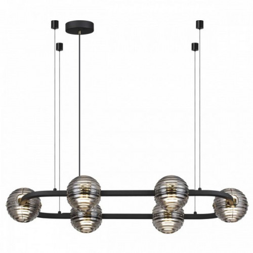 Люстра 5041/60LA Odeon Light Черн./золото/дымчатый