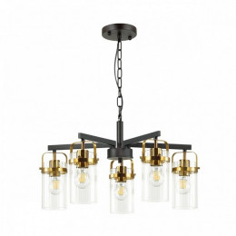 Люстра 4653/5 Odeon Light Черный/золотой/прозрачный