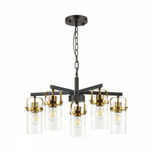 Люстра 4653/5 Odeon Light Черный/золотой/прозрачный