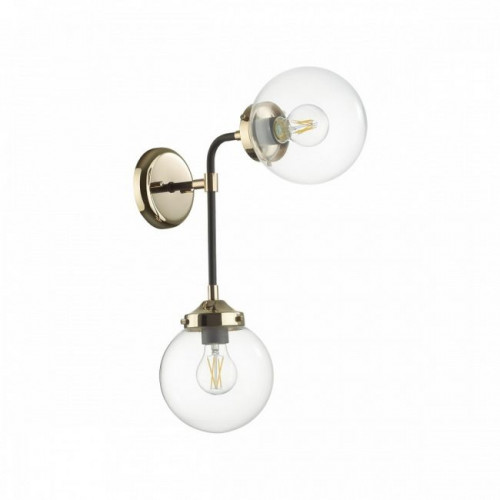 Светильник настенный 4971/2W Odeon Light Черный/золотой/прозрачный/стекло