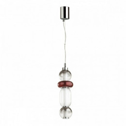 Светильник подвесной 4826/18L Odeon Light Хром/дымчатый/бордовый