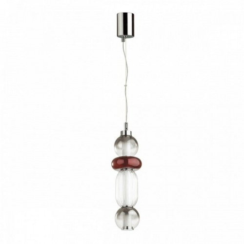 Светильник подвесной 4826/18L Odeon Light Хром/дымчатый/бордовый
