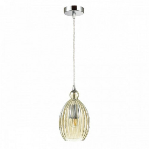 Светильник подвесной 4711/1 Odeon Light 'коньячный'/хром