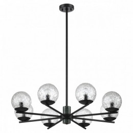 Люстра 5026/8 Odeon Light Черный матовый/темно-зеленый/прозрачный/металл/мрамор/стекло
