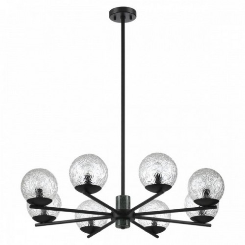 Люстра 5026/8 Odeon Light Черный матовый/темно-зеленый/прозрачный/металл/мрамор/стекло
