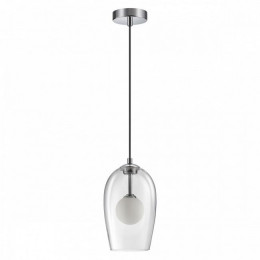 Светильник подвесной 4952/1 Odeon Light Хром/ белый/прозрачный/стекло