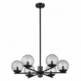 Люстра 5026/6 Odeon Light Черный матовый/темно-зеленый/прозрачный/металл/мрамор/стекло