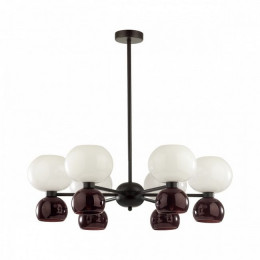 Люстра 4978/12 Odeon Light Черный/белый/бордовый/стекло