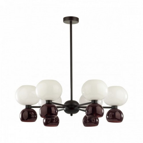 Люстра 4978/12 Odeon Light Черный/белый/бордовый/стекло