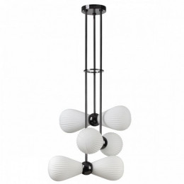 Светильник подвесной 5418/6 Odeon Light Exclusive Черный хром/белый матовый