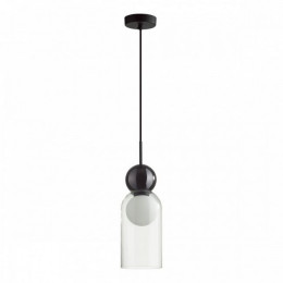 Светильник подвесной 5022/1 Odeon Light Черный/прозрачный/белый матовый металл/стекло