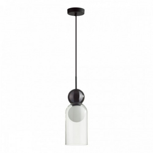 Светильник подвесной 5022/1 Odeon Light Черный/прозрачный/белый матовый металл/стекло